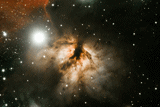 The Horsehead Nebula in Orion and the Flame Nebula